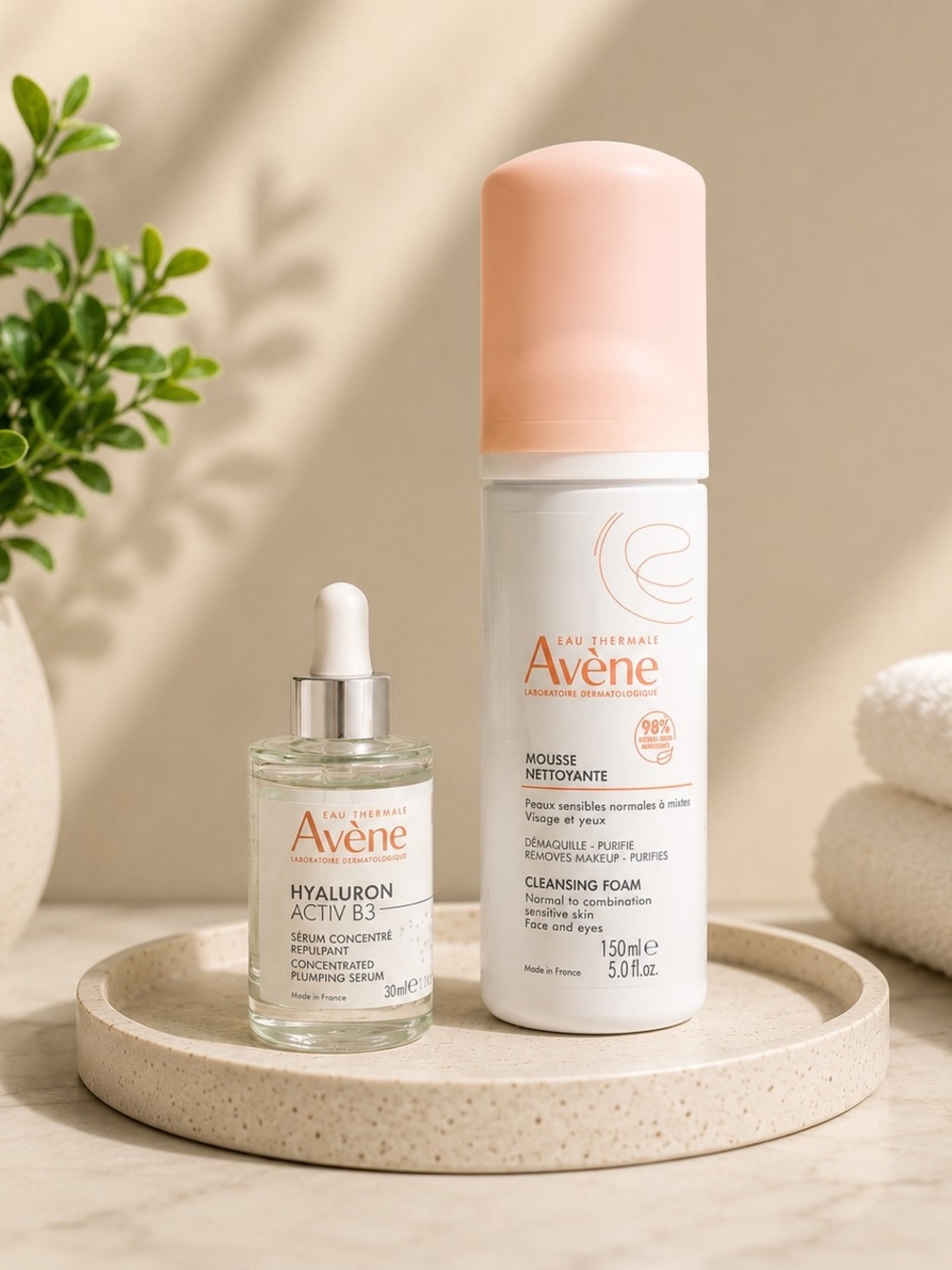 Avène Hyaluron Activ B3 Concentrated Plumping Serum and Gentle Foaming Wash
